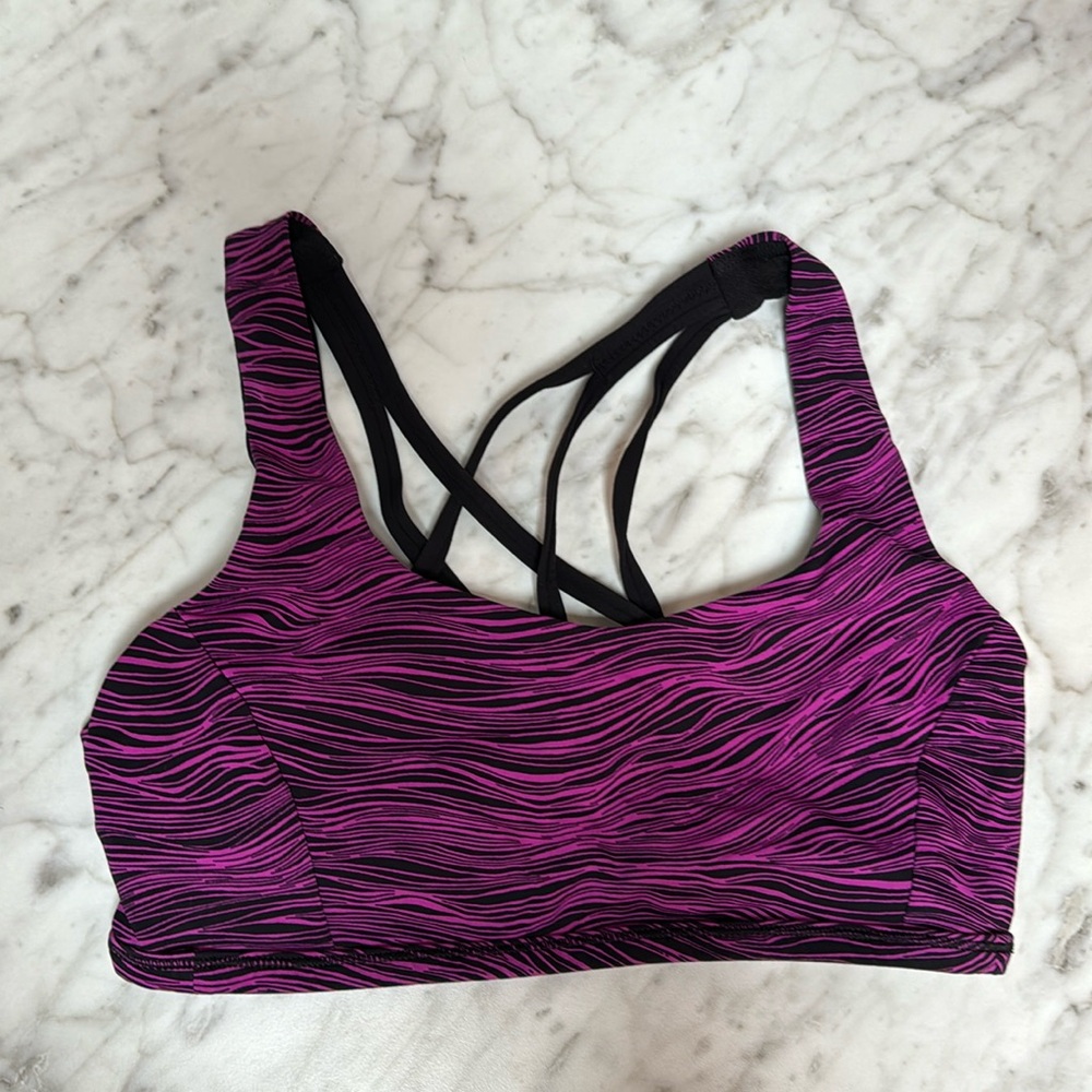 Lululemon free to be serene bra purple zebra